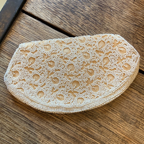 Vintage Belgian Silk Seed Bead Clutch Purse - Picture 2 of 10